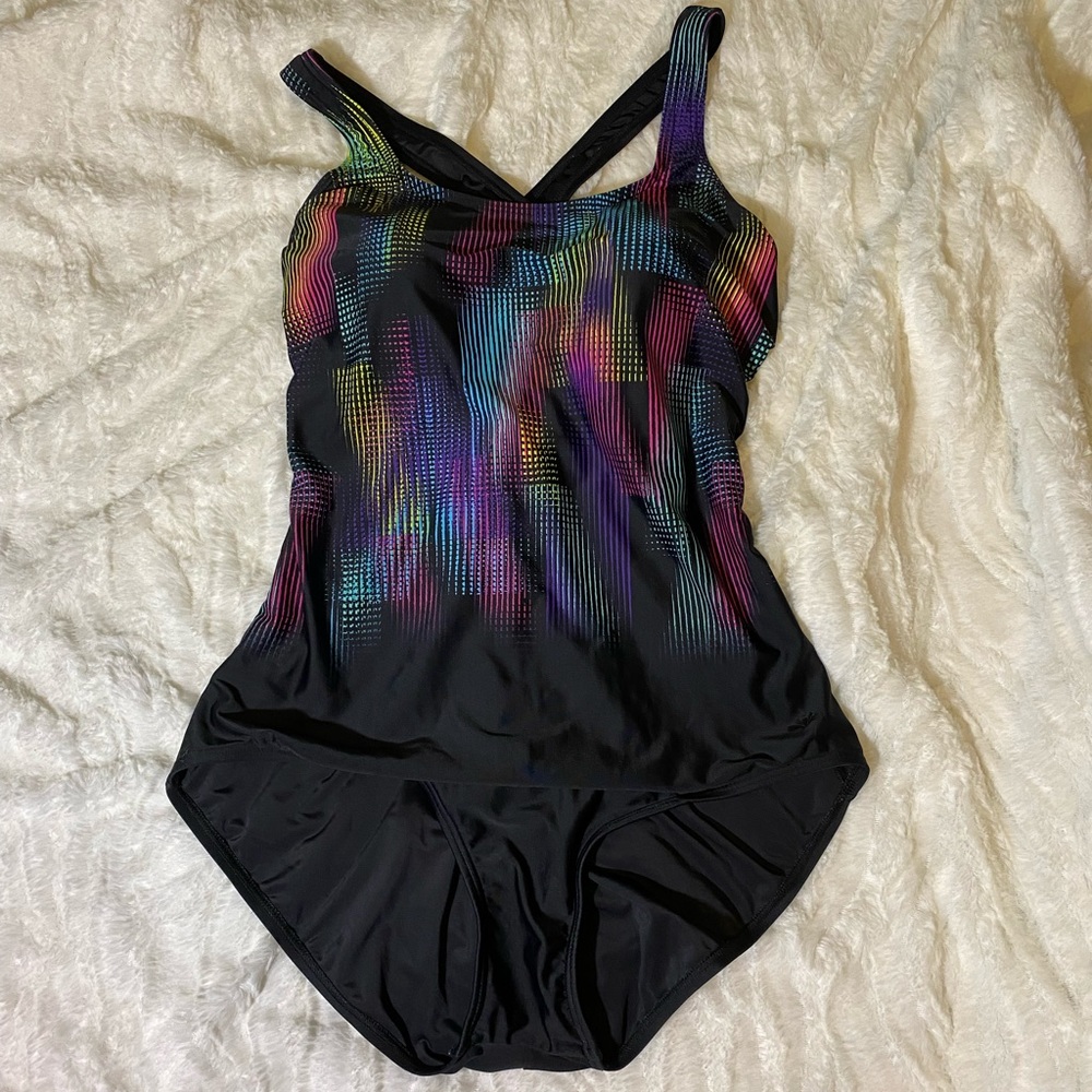 Swimsuits for All One Piece Size 20 2X Rainbow Neon